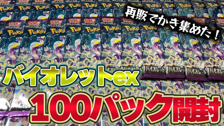 【ポケモンカード開封】再販でかき集めたバイオレットex100パック開封！！ミモザ来いっ！！