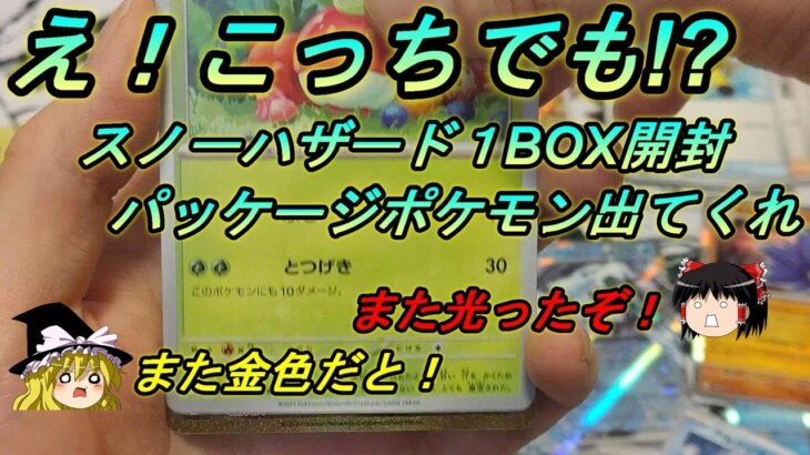 【ポケモンカード開封動画】スノーハザード１BOX開封・まさかまた金色が！?【ゆっくり実況】