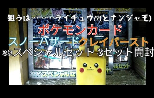 [開封] exスペシャルセット スノーハザード クレイバースト 狙うのは…ナンジャモよるライチュウ!? ポケモンカード