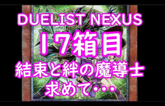 【遊戯王】DUELIST NEXUS 17箱目結束と絆の魔導士を求めて･･･