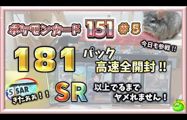 【ポケカ】また SAR キター！！ １８１パック高速全開封 !! SR 以上出るまでヤメれません!!  ポケモンカード１５１＃５ 【pokemon card game】