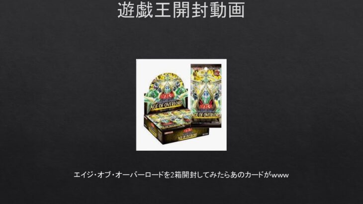 【遊戯王】エイジ・オブ・オーバーロードを2箱開封してみたらあのカードがｗｗｗ