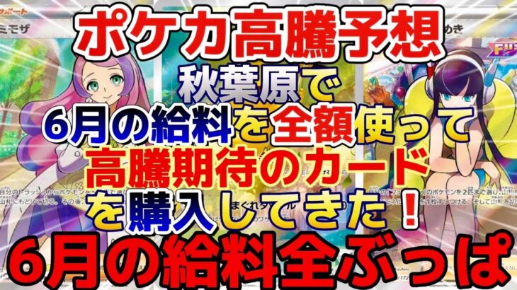 【ポケカ高騰予想】秋葉原で6月の給与を高騰期待のカードに全ブッパしてみた！