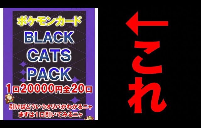 【開封動画】 BLACK CATS、当たり画像なしの高額オリパ買ってみた【ポケカ】