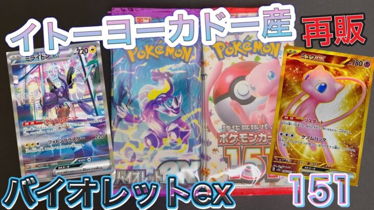 【ポケカ】イトーヨーカドー産バイオレットexとポケモンカード151再販！！10パックずつ！！