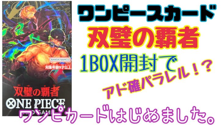 【ワンピースカード】双璧の覇者BOX開封でアド確のパラレル！？【はじめました】