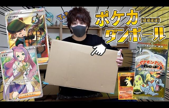 【ポケカ】ほぼほぼ90％くらいポケカ(大量)が入っている差し入れダンボールのBOX開封していくぜえええぇええ！！【開封動画】