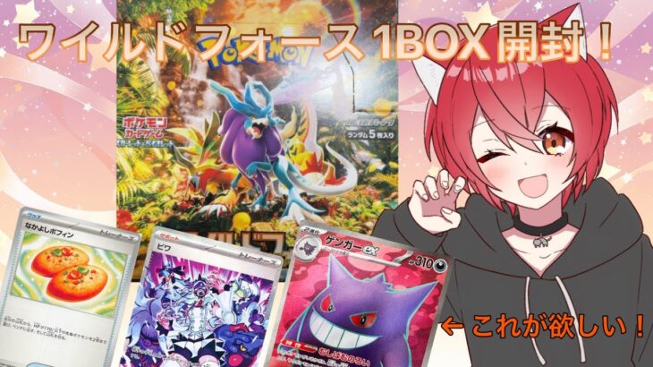 【ポケモンカード】ワイルドフォース１BOX開封！ゲンガーが欲しい！目指せチャンネル登録者１１００人！