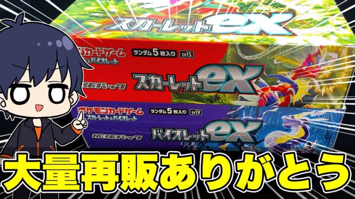 【ポケカ】大量再販のおかげで、遠慮なく開封できるスカバイBOX開封！【スカーレット/バイオレット/BOX開封/ポケモンカード】