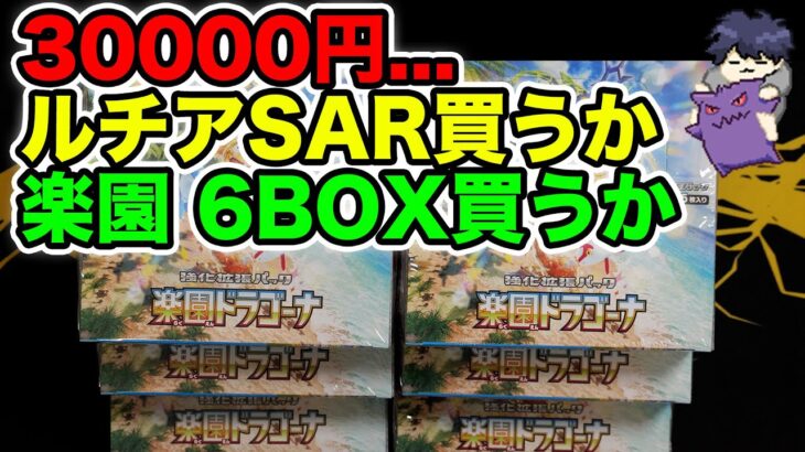 【ポケカ】3万円…ルチアSAR買うか楽園6BOX買うか…【楽園ドラゴーナ】